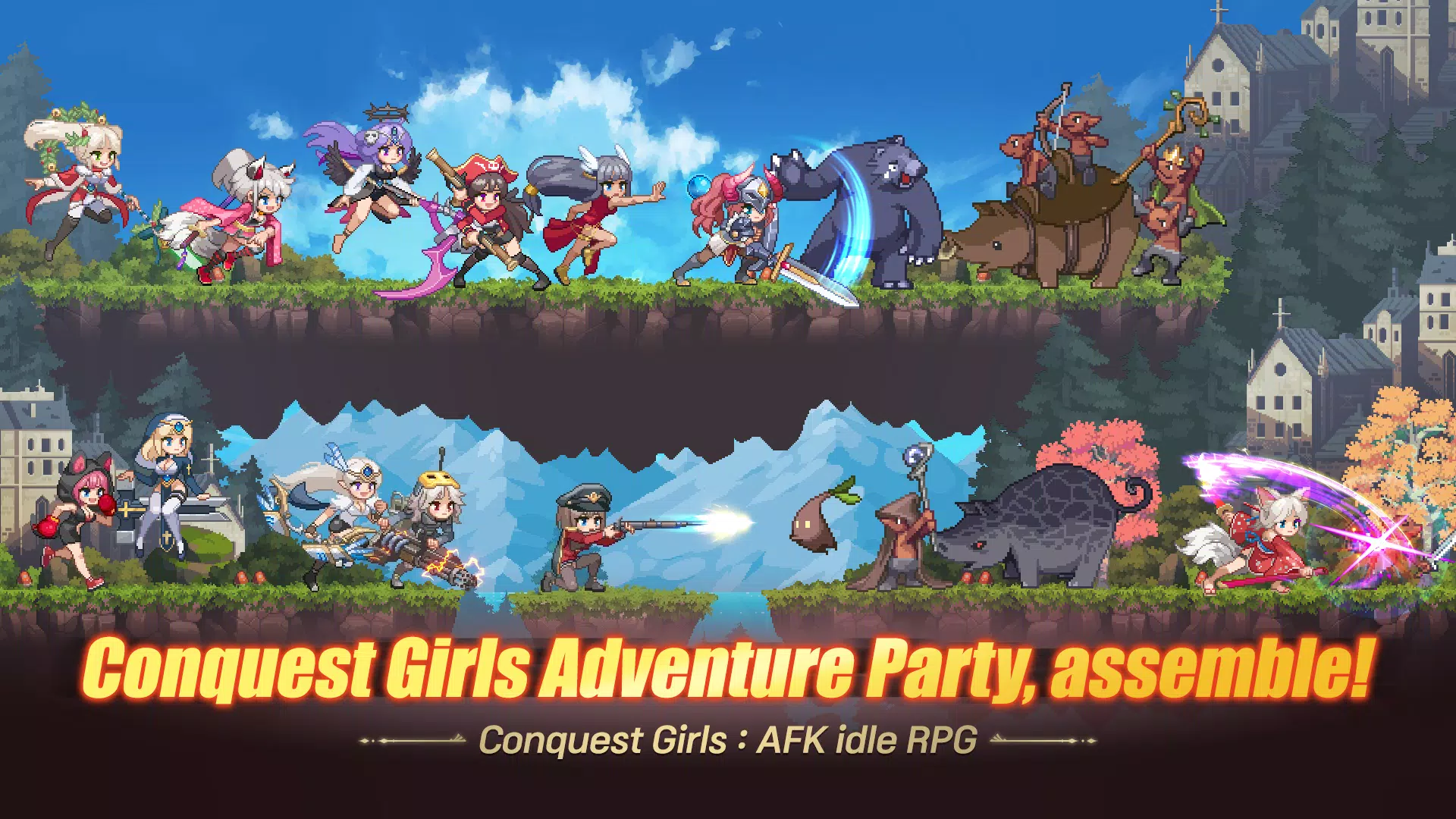 Conquest Girls: AFK Idle RPG Captura de tela 1