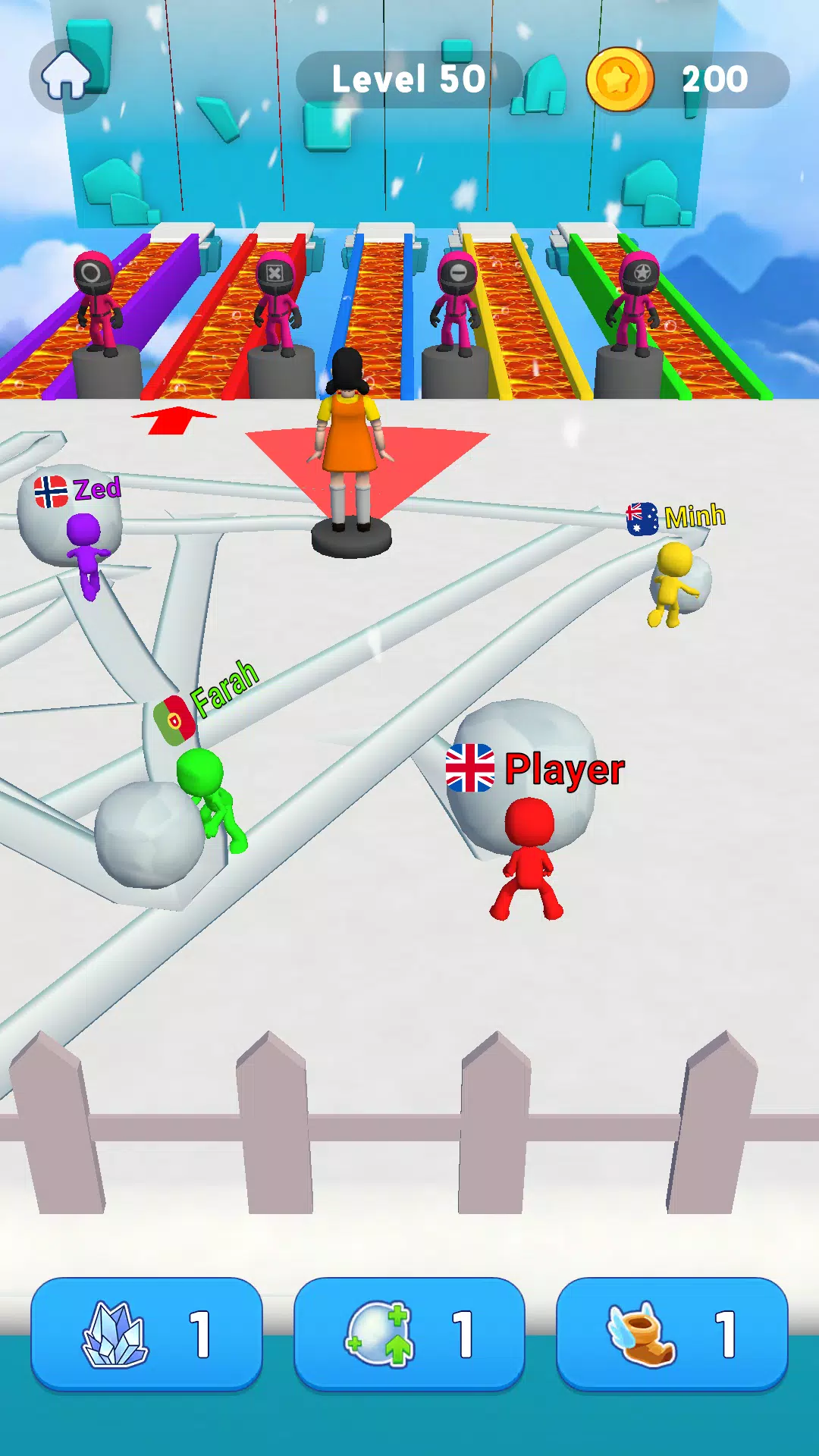 Snowball Race 3D: Ice Bridge Screenshot 1