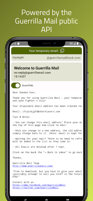 Guerrilla Mail - Temp Mail Capture d'écran 2