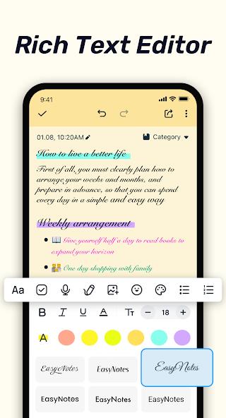 Easy Notes - Notebook, Notepad Mod Captura de pantalla 3