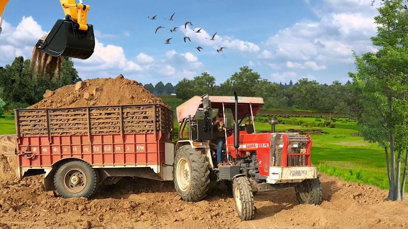 Indian Tractor Trolley Farming Captura de tela 2