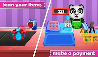 Panda Supermarket Shopping Fun स्क्रीनशॉट 3