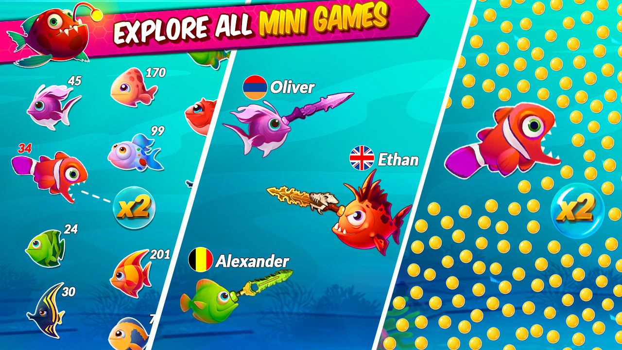 Big Eat Fish Games Shark Games Captura de pantalla 1