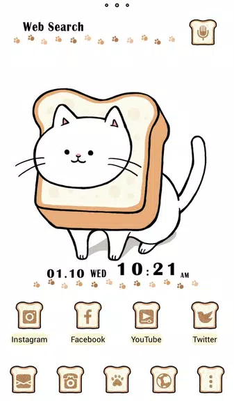 Cute Wallpaper Bread Cat Theme Capture d'écran 1