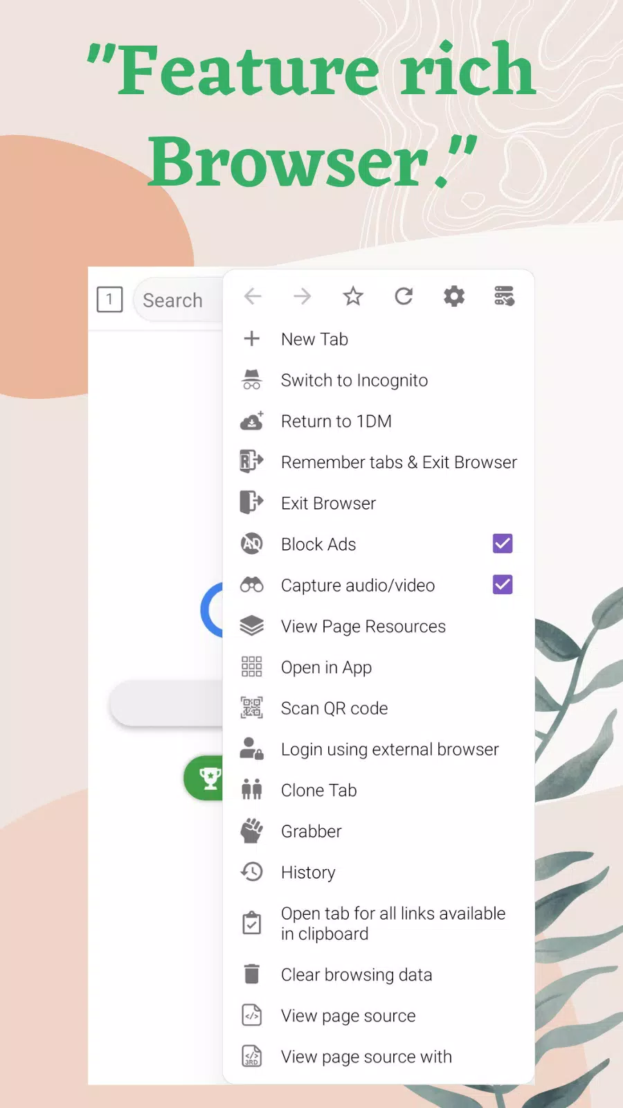 1DM: navegador e downloader Captura de tela 3