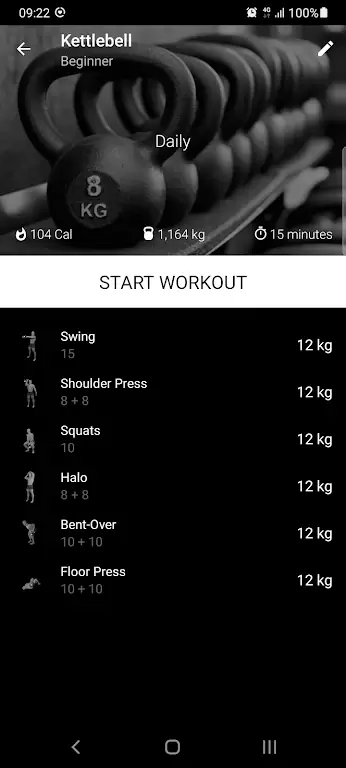 Kettlebell Home Workout Captura de pantalla 3