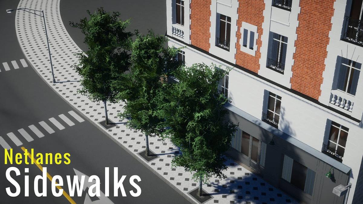 Netlanes Walkways & Paths mod showcasing enhanced walkways
