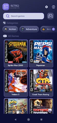 Retro Games - PSX Emulator Captura de pantalla 1