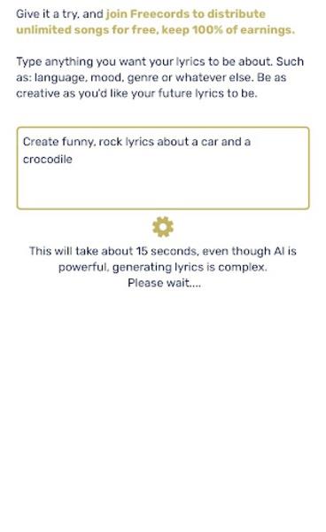 AI Lyrics Generator स्क्रीनशॉट 2