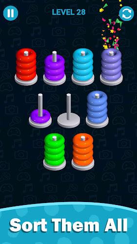 Stacolor: Hoop Stack Ring Game Скриншот 2