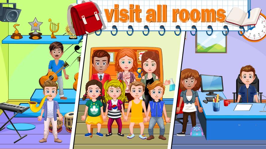 My Family Town : City School Captura de pantalla 4