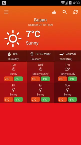 Weather South Korea Скриншот 2