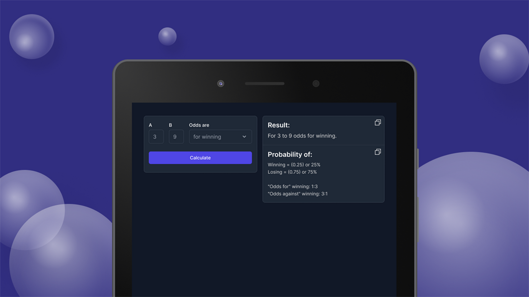 Odds Probability Calculator スクリーンショット 1