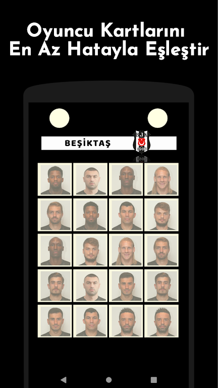 Beşiktaş Futbolcu Kart Eşleştirme Oyunu Capture d'écran 3