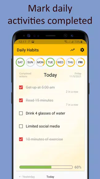 Daily activities tracker स्क्रीनशॉट 1