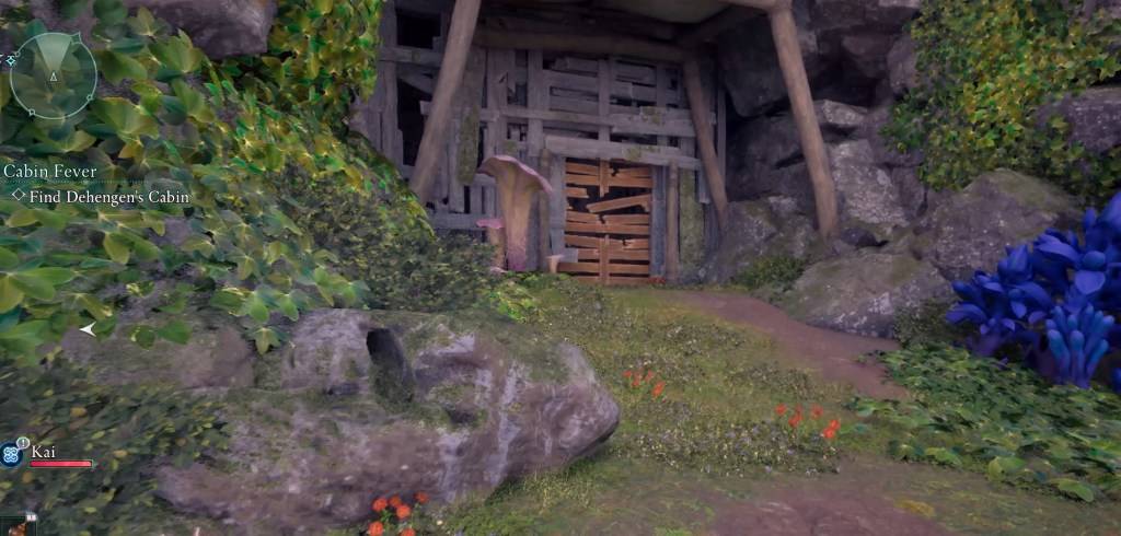 A close-up image of the boarded-up area where the treasure chest is located.