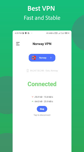 Norway VPN - Norwegian IP Fast Capture d'écran 4