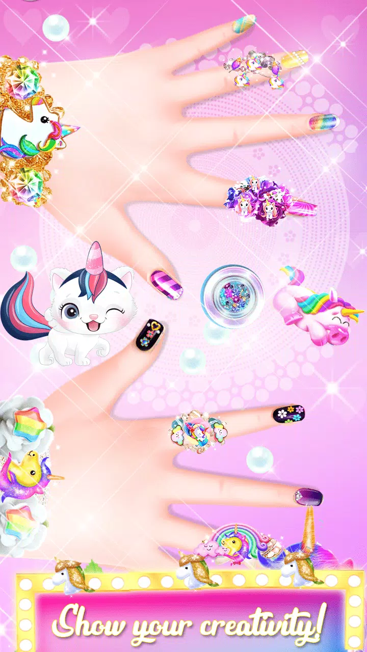 Unicorn Acrylic Nails Makeover Captura de pantalla 4