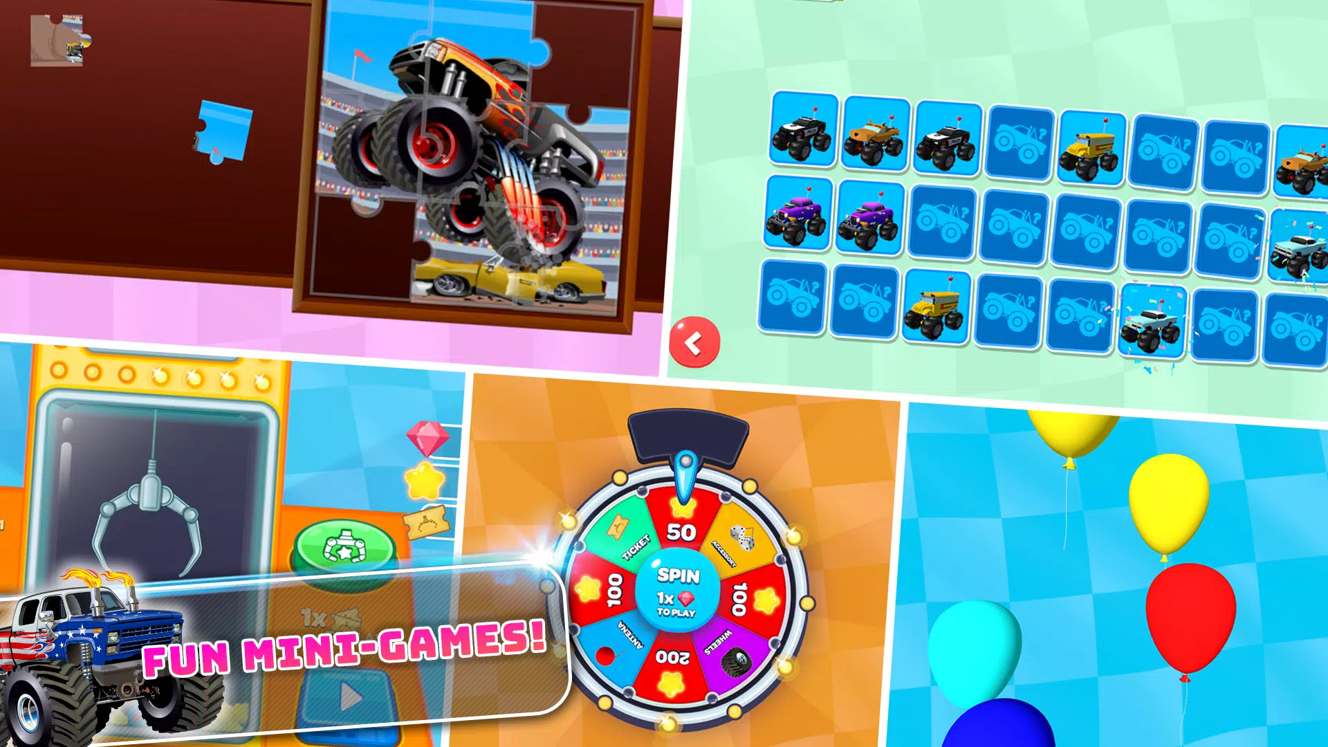 Monster Trucks Kids Race Game Captura de pantalla 4