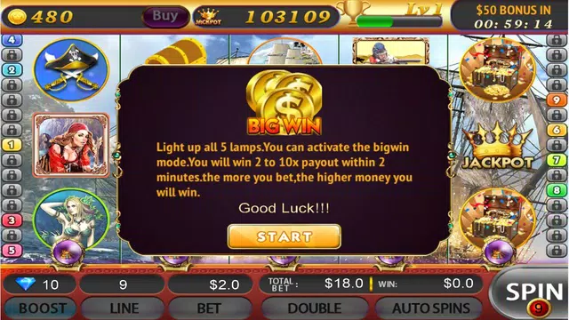 Pirate Slots - FreeSlots Game Скриншот 4