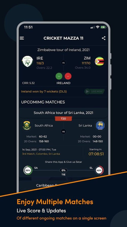 Cricket Mazza 11 Live Line Mod应用截图第3张
