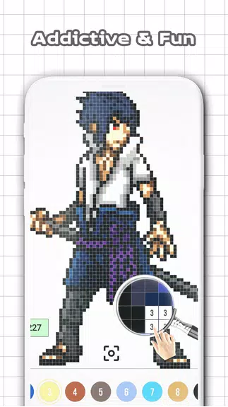 Color by Number - Naruto Sandbox Ninja Pixel Captura de tela 2