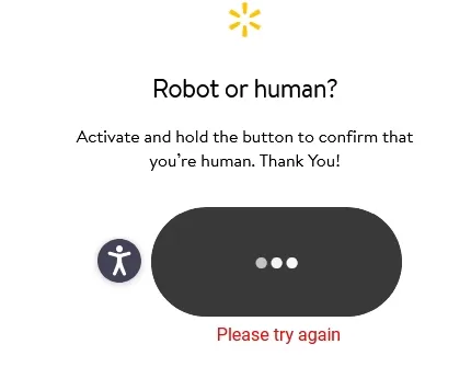 Walmart Error Message