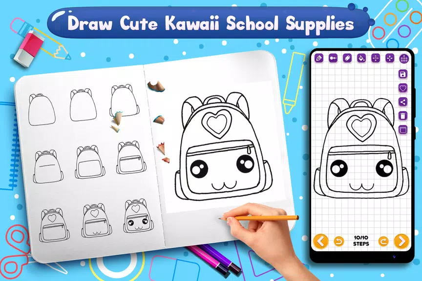 Learn to Draw School Supplies Capture d'écran 3