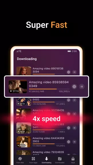 X Video Downloader & Player स्क्रीनशॉट 4