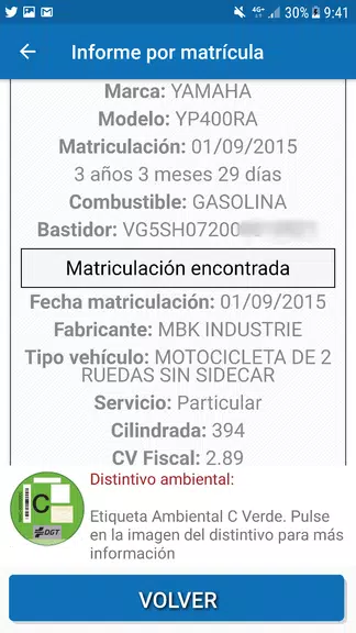 InfovehículoConsultarMatrícula 스크린샷 3