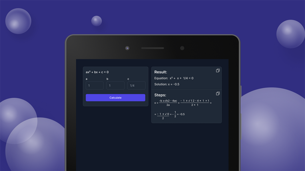 Quadratic Formula Calculator Captura de tela 1