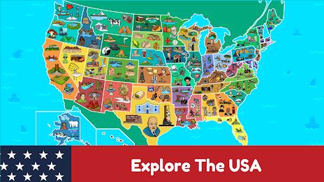 USA Map Kids Geography Games Captura de tela 1