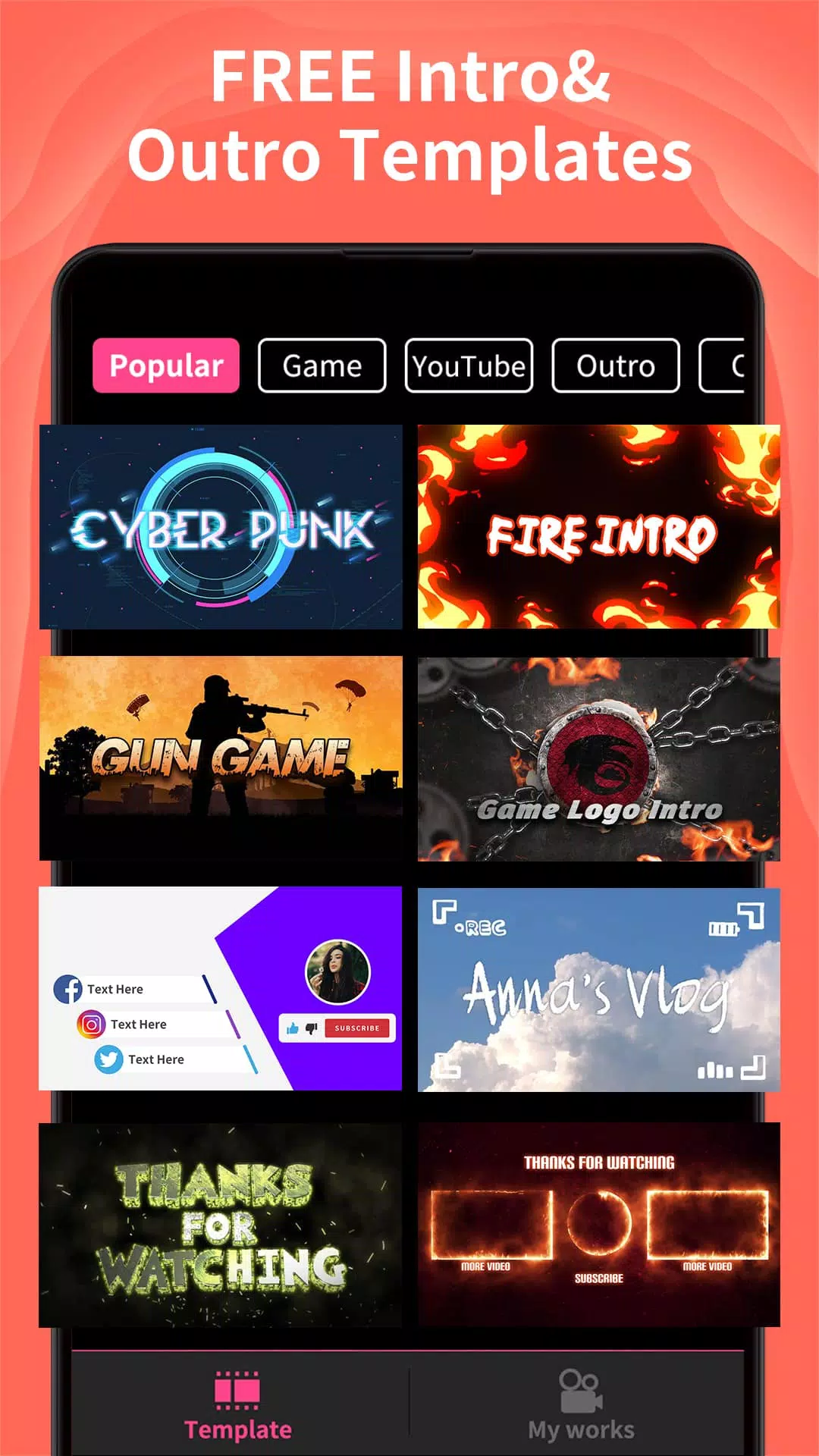 Intro Maker -video intro outro Capture d'écran 1