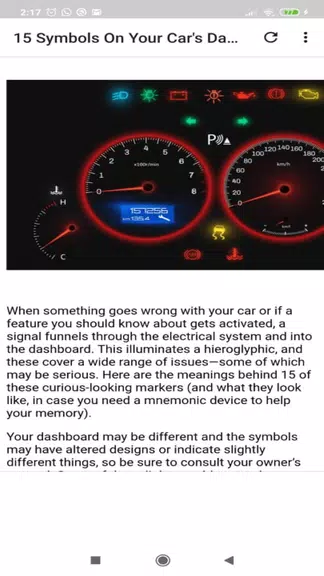 Car dashboard symbols Captura de pantalla 1