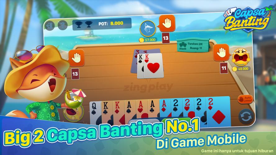Big 2 Capsa Banting ZingPlay Captura de tela 1