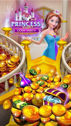 Princess Gold Coin Dozer Party Captura de tela 2