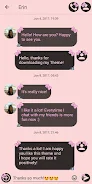 SMS Theme Ribbon Pink messages Captura de pantalla 2