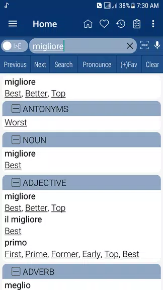 English Italian Dictionary Captura de tela 2