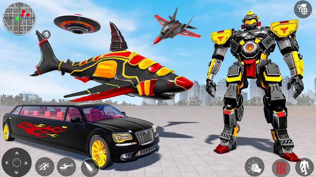 Shark Robot Transform Car Game स्क्रीनशॉट 2