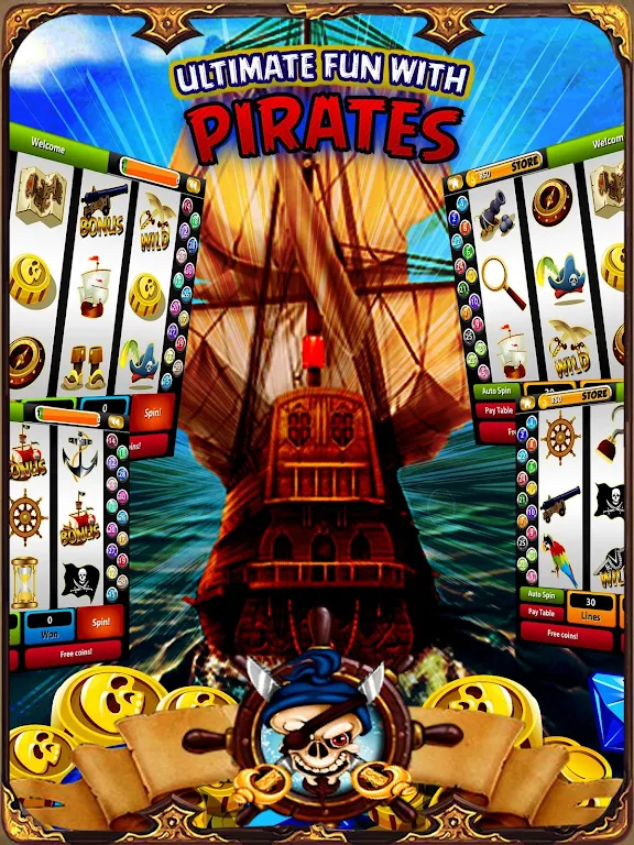 Pirate Treasure Mega Slots スクリーンショット 3