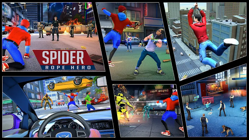 Flying Spider Fight Hero Games スクリーンショット 1