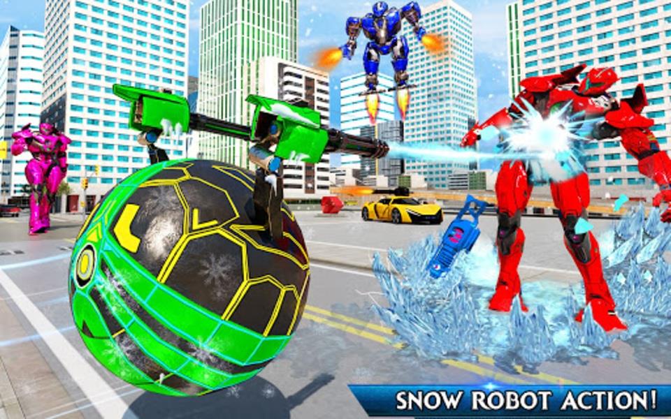 Snow Ball Robot Bike Games Captura de pantalla 3