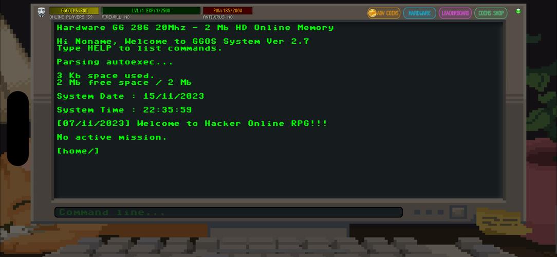 Hacker Online RPG Captura de tela 1