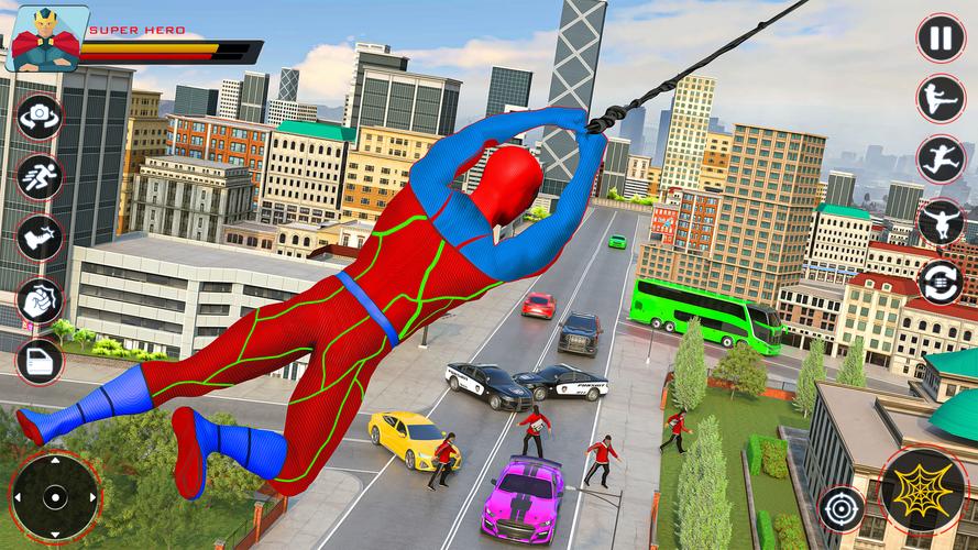 Spider Flying Rope Hero Games Скриншот 1