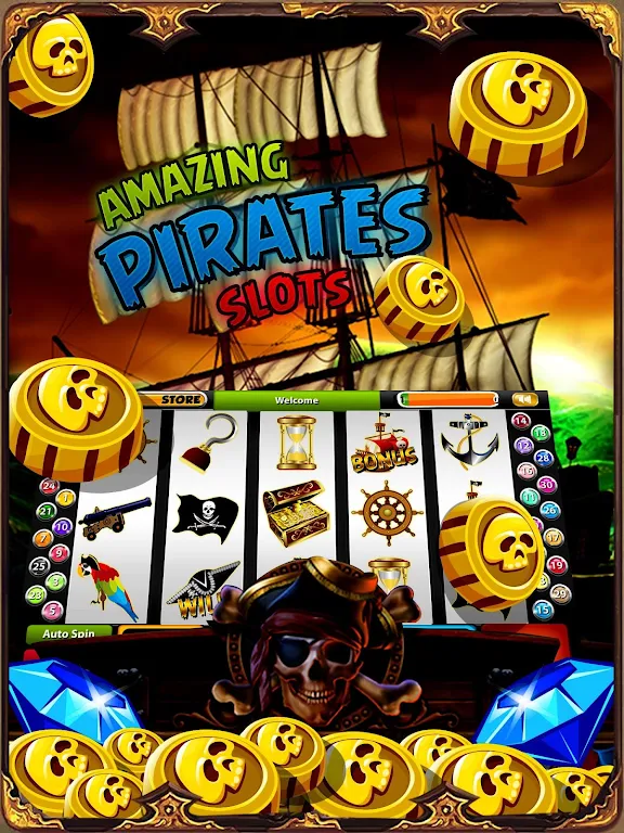 Pirate Treasure Mega Slots スクリーンショット 1