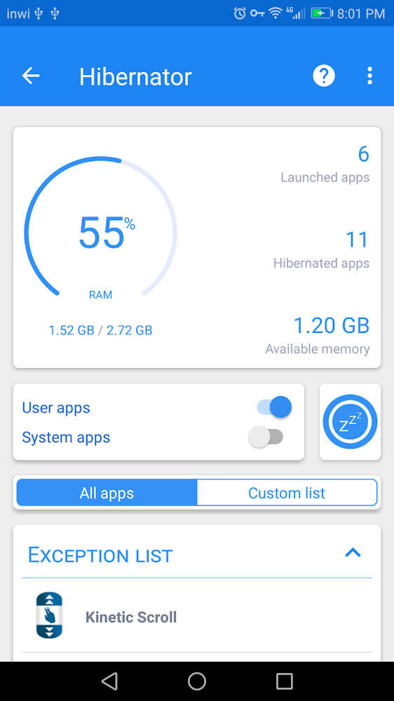 Hibernator: Force Stop Apps應用截圖第1張