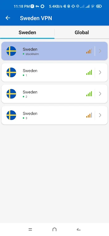 Sweden VPN - Fast & Secure Captura de pantalla 1