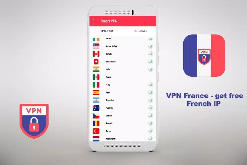 VPN Free - get free French IP Security  ⭐️⭐️⭐️⭐️⭐️ 스크린샷 2