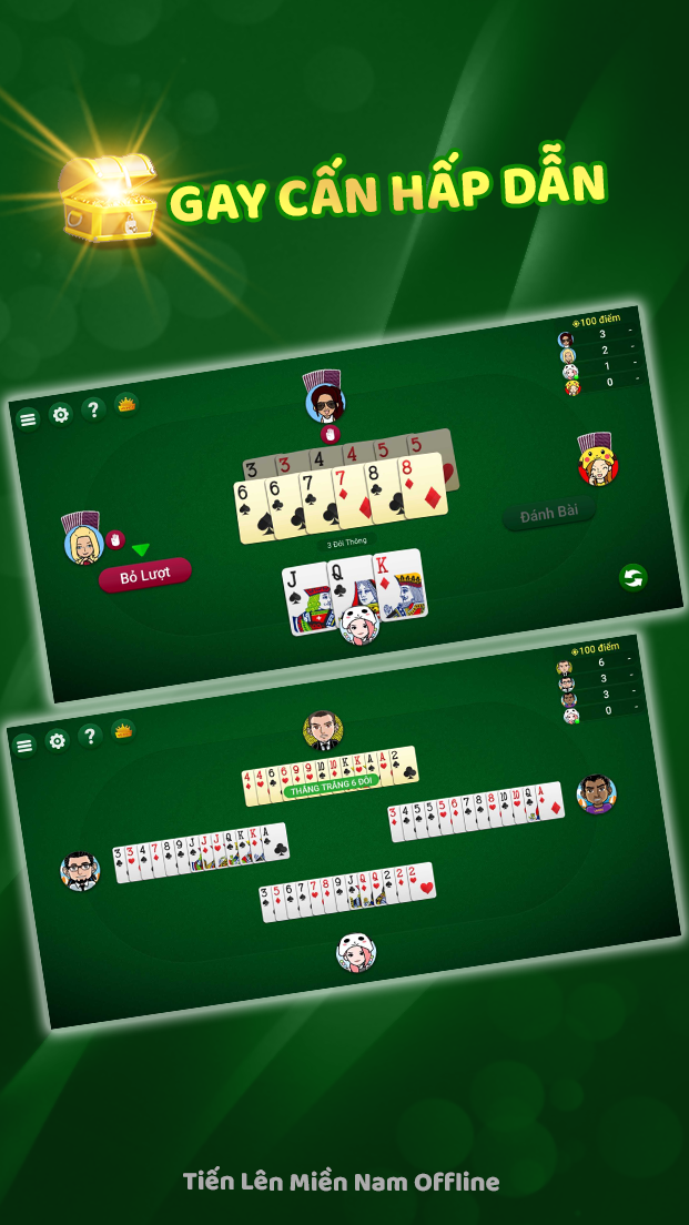 Tien len mien nam - danh bai offline - ĐIỂM Screenshot 2