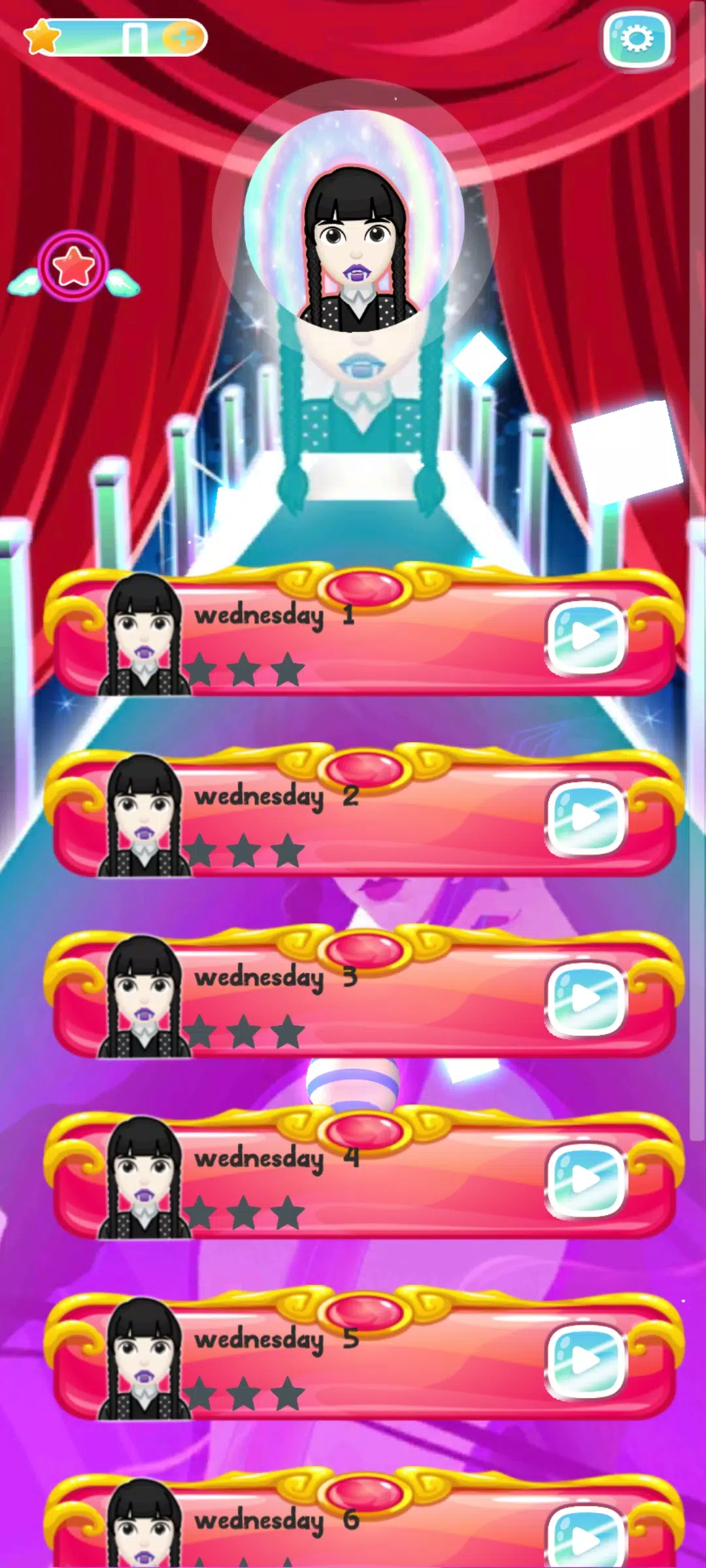 Wednesday Addams tiles piano 스크린샷 1